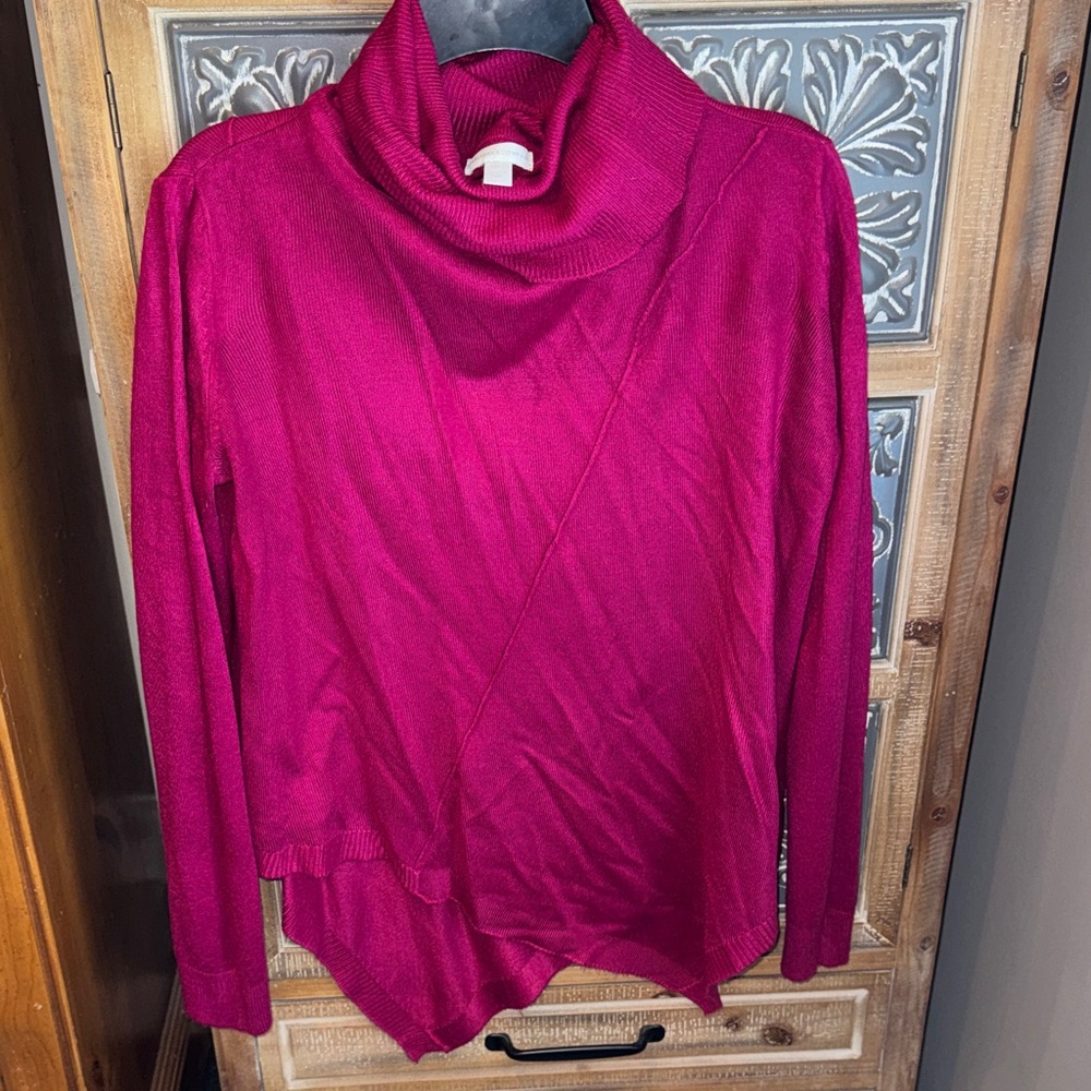 New York & Company Women's Fuchsia Turtleneck Sweater